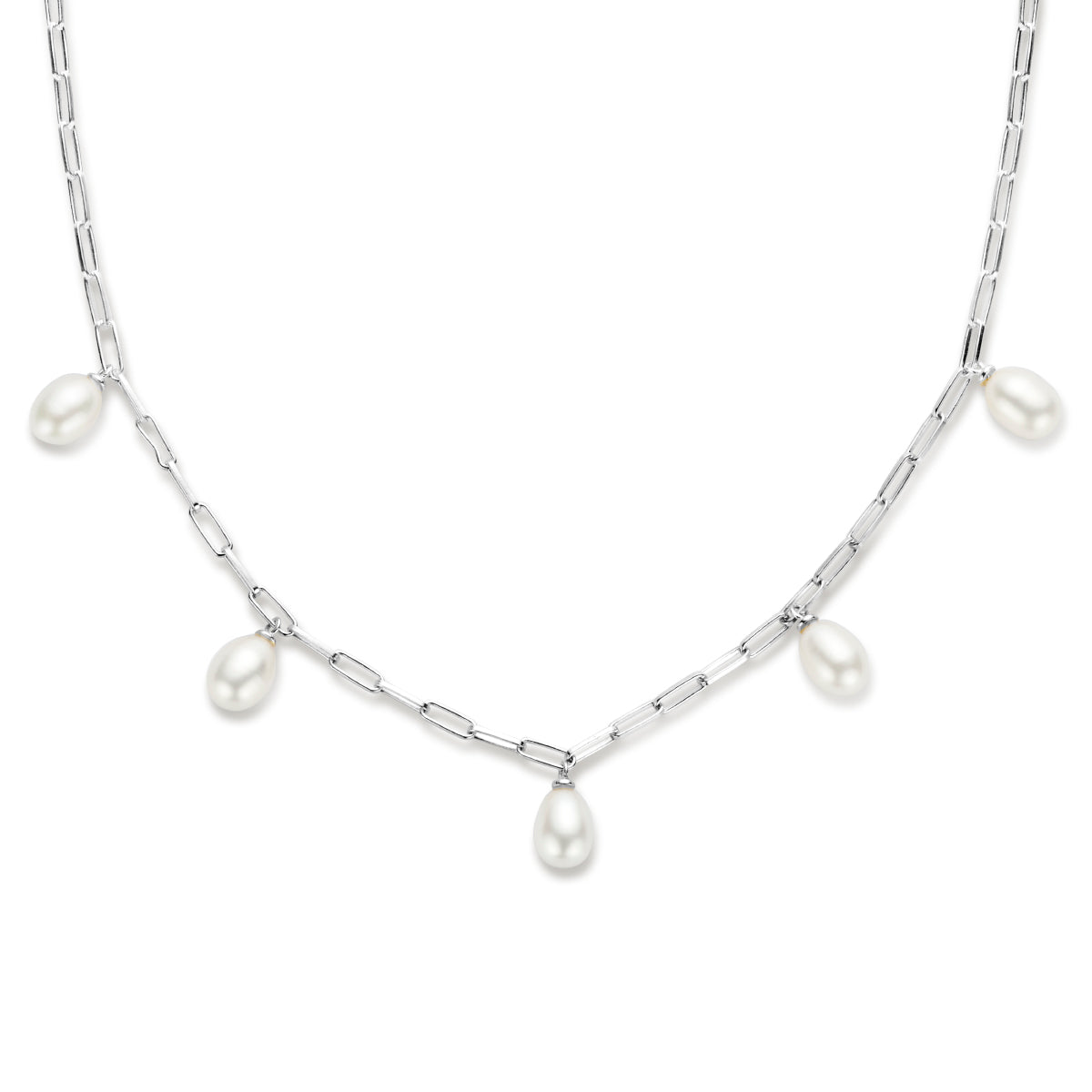 vDam Ketting Parels  42 + 3 Cm Zilver Gerhodineerd 1336180