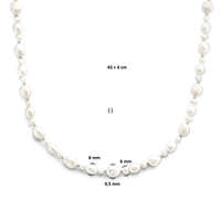 vDam Ketting Parels 43cm + 4 Cm Zilver Gerhodineerd 1336007  43cm