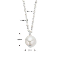 vDam Ketting Parels 45cm + 5 Cm Zilver Gerhodineerd 1336028  45cm