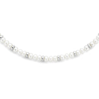 vDam Ketting Parels En Bolletjes 6,5 Mm 41 + 5 Cm Zilver Gerhodineerd 1335959