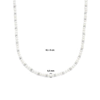 vDam Ketting Parels En Bolletjes 6,5 Mm 41cm + 5 Cm Zilver Gerhodineerd 1335959  41cm