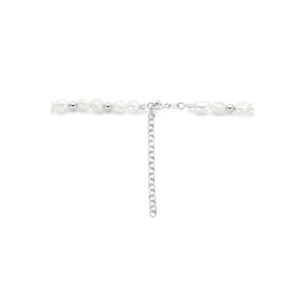 vDam Ketting Parels En Bolletjes 6,5 Mm 41cm + 5 Cm Zilver Gerhodineerd 1335960  41cm