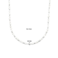 vDam Ketting Parels En Bolletjes 6,5 Mm 41cm + 5 Cm Zilver Gerhodineerd 1335960  41cm