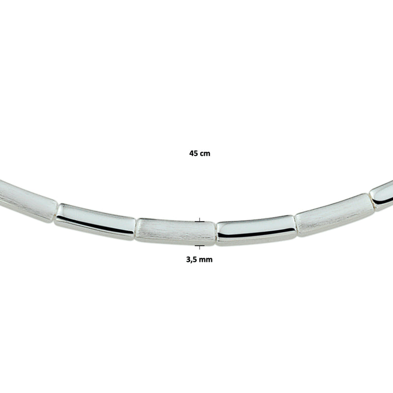 vDam Ketting Poli/mat 3,5 Mm Zilver Gerhodineerd 1326310  45cm