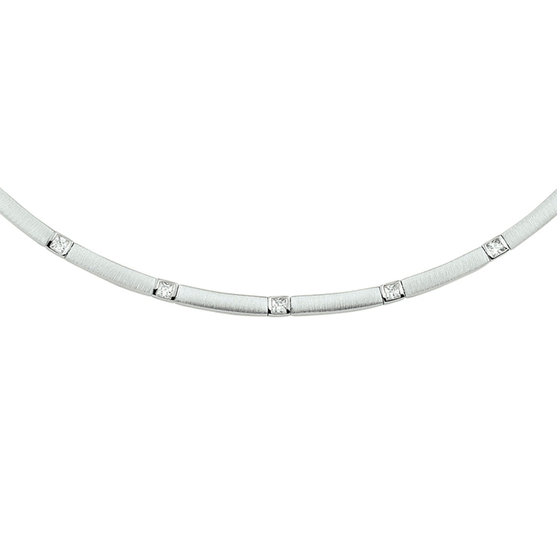 vDam Ketting Poli/mat Zirkonia 3,3 Mm 43 Cm Zilver Gerhodineerd 1326260