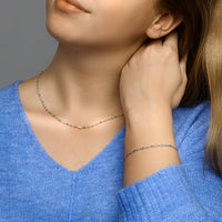 vDam Ketting Regenboog Zirkonia 41cm + 4 Cm Zilver Gerhodineerd 1332317  41cm