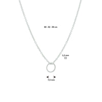 vDam Ketting Rond 40cm - 42 - 44 Cm Zilver Gerhodineerd 1333026  40cm