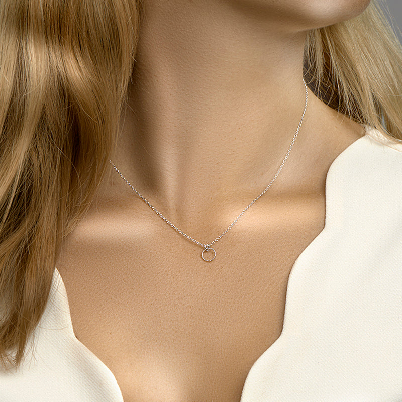 vDam Ketting Rond 40cm - 42 - 44 Cm Zilver Gerhodineerd 1333026  40cm