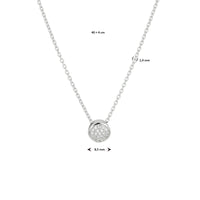 vDam Ketting Rond Zirkonia Zilver Gerhodineerd 1333004  44cm