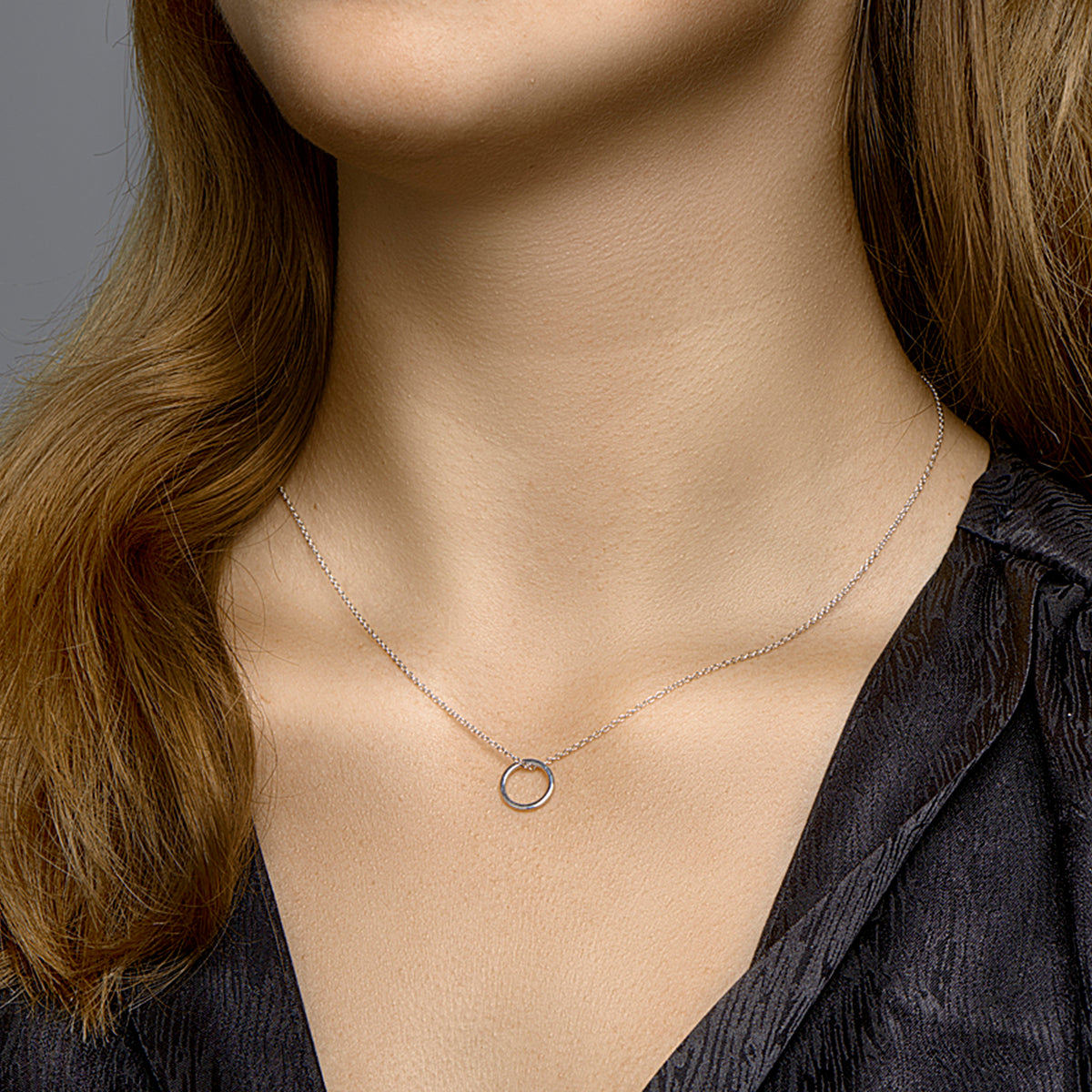 vDam Ketting Rondje 40cm + 5 Cm Zilver Gerhodineerd 1332439  40cm