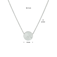 vDam Ketting Rondje Gediamanteerd 40cm + 5 Cm Zilver Gerhodineerd 1330537  40cm