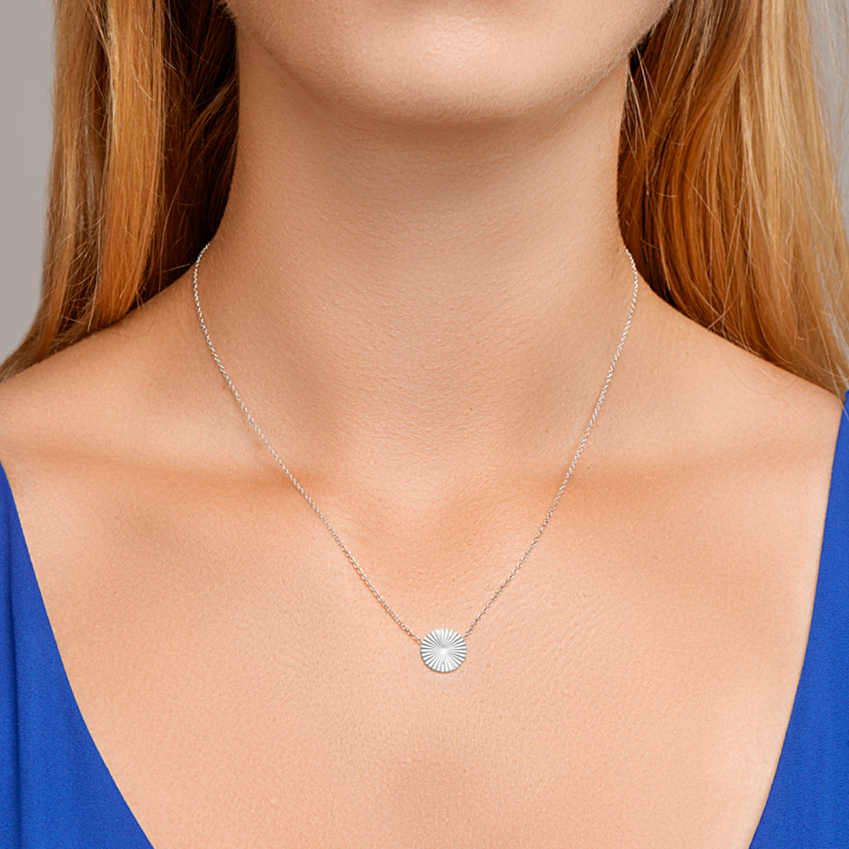 vDam Ketting Rondje Gediamanteerd 40cm + 5 Cm Zilver Gerhodineerd 1330537  40cm