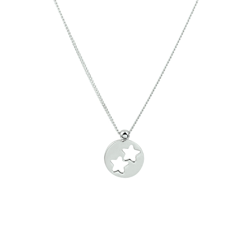 vDam Ketting Rondje Sterren 41 + 5 Cm Zilver Gerhodineerd 1329956