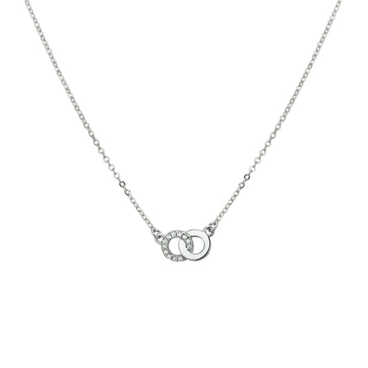 vDam Ketting Rondje Zirkonia 42 + 3 Cm Zilver Gerhodineerd 1325639