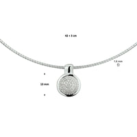 vDam Ketting Rondje Zirkonia 42cm + 3 Cm Zilver Gerhodineerd 1327915  42cm