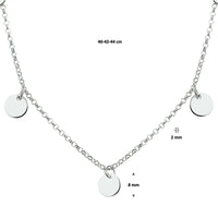 vDam Ketting Rondjes 40cm - 42 - 44 Cm Zilver Gerhodineerd 1327737  40cm
