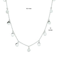 vDam Ketting Rondjes 41cm + 4 Cm Zilver Gerhodineerd 1328403  41cm