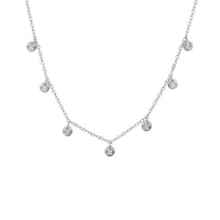 vDam Ketting Rondjes Zirkonia 41 + 4 Cm Zilver Gerhodineerd 1329346