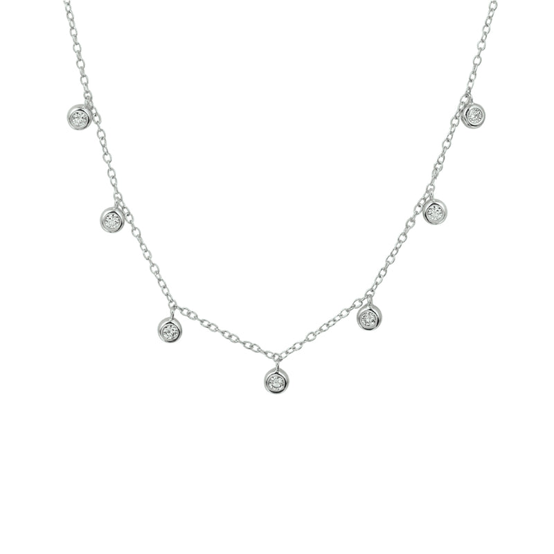 vDam Ketting Rondjes Zirkonia 41 + 4 Cm Zilver Gerhodineerd 1329346