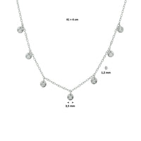vDam Ketting Rondjes Zirkonia 41 + 4 Cm Zilver Gerhodineerd 1329346  45cm