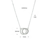 vDam Ketting Rondjes Zirkonia 41cm - 43 - 45 Cm Zilver Gerhodineerd 1329248  41cm