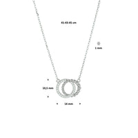 vDam Ketting Rondjes Zirkonia 41cm - 43 - 45 Cm Zilver Gerhodineerd 1329248  41cm
