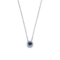 vDam Ketting Saffier Zirkonia 41 - 43 - 45 Cm Zilver Gerhodineerd 1341428