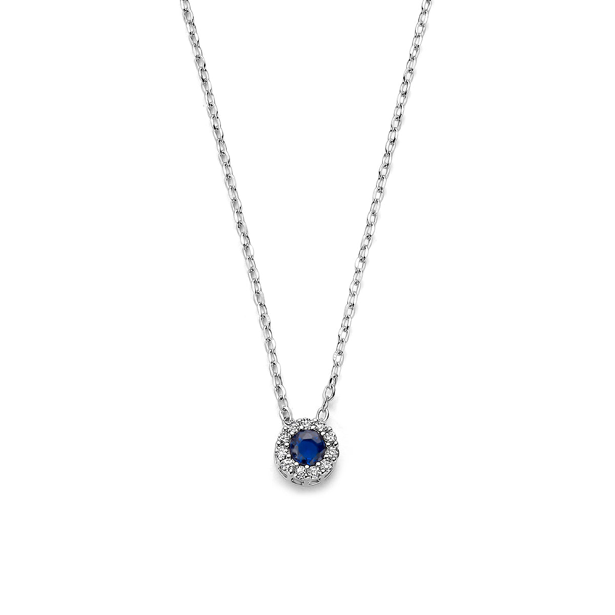 vDam Ketting Saffier Zirkonia 41 - 43 - 45 Cm Zilver Gerhodineerd 1341428