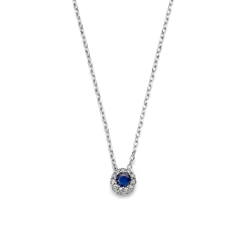 vDam Ketting Saffier Zirkonia 41 - 43 - 45 Cm Zilver Gerhodineerd 1341428