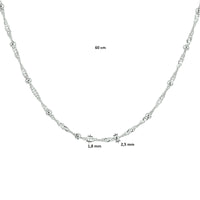 vDam Ketting Singapore En Bolletjes 2,5 Mm Zilver Gerhodineerd 1332729  60cm