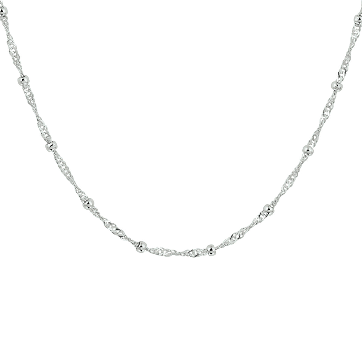 vDam Ketting Singapore En Bolletjes 2,5 Mm Zilver Gerhodineerd 1332729