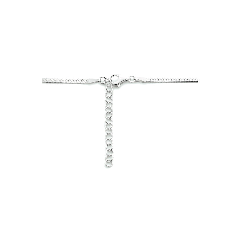 vDam Ketting Slang Plat 2,0 Mm Zilver Gerhodineerd 1333994  40cm