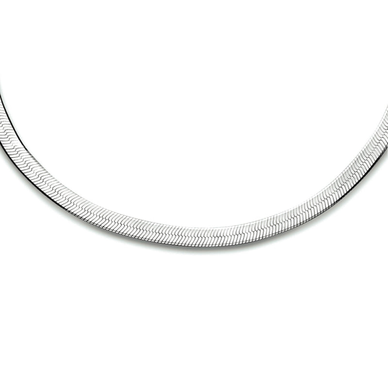 vDam Ketting Slang Plat 3,3 Mm 40 + 5 Cm Zilver Gerhodineerd 1333852