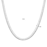 vDam Ketting Slang Plat 43cm Cm Zilver Gerhodineerd 1339420  43cm