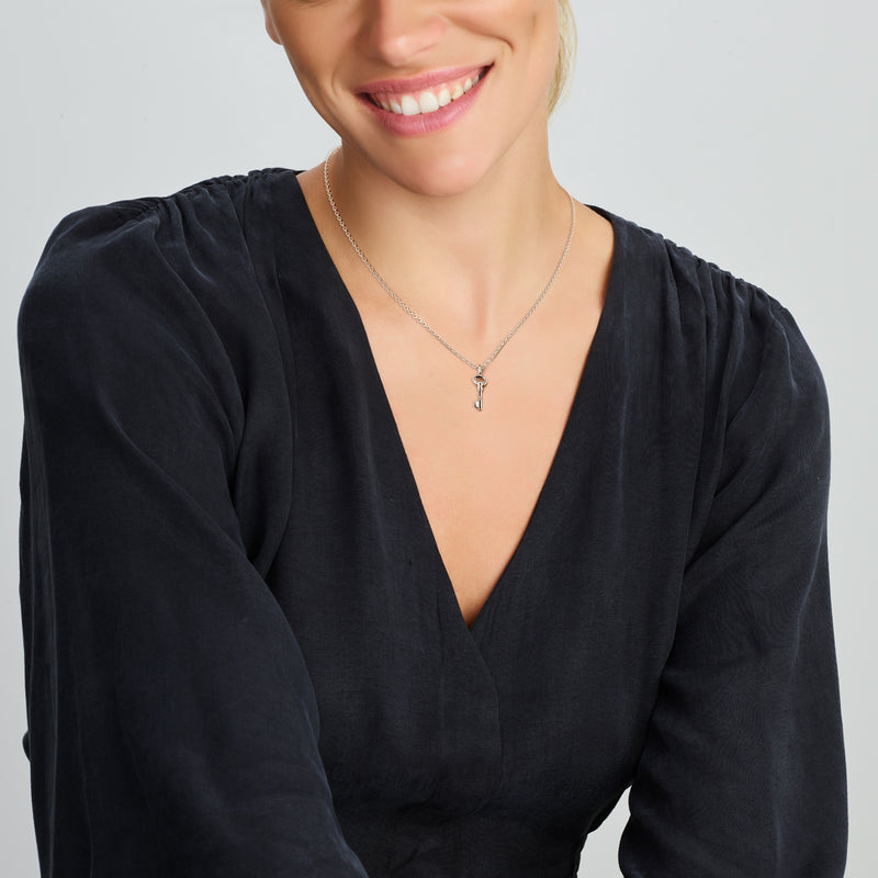 vDam Ketting Sleutel 41cm + 4 Cm Zilver Gerhodineerd 1334090  41cm