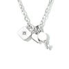 vDam Ketting Slot, Hart En Sleutel 41 + 4 Cm Zilver Gerhodineerd 1334357