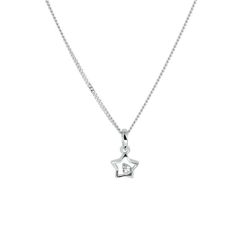 vDam Ketting Ster Zirkonia 36 + 4 Cm Zilver Gerhodineerd 1329893