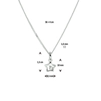 vDam Ketting Ster Zirkonia 36cm + 4 Cm Zilver Gerhodineerd 1329893  36cm