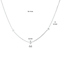 vDam Ketting Sterren 41cm + 4 Cm Zilver Gerhodineerd 1329099  41cm