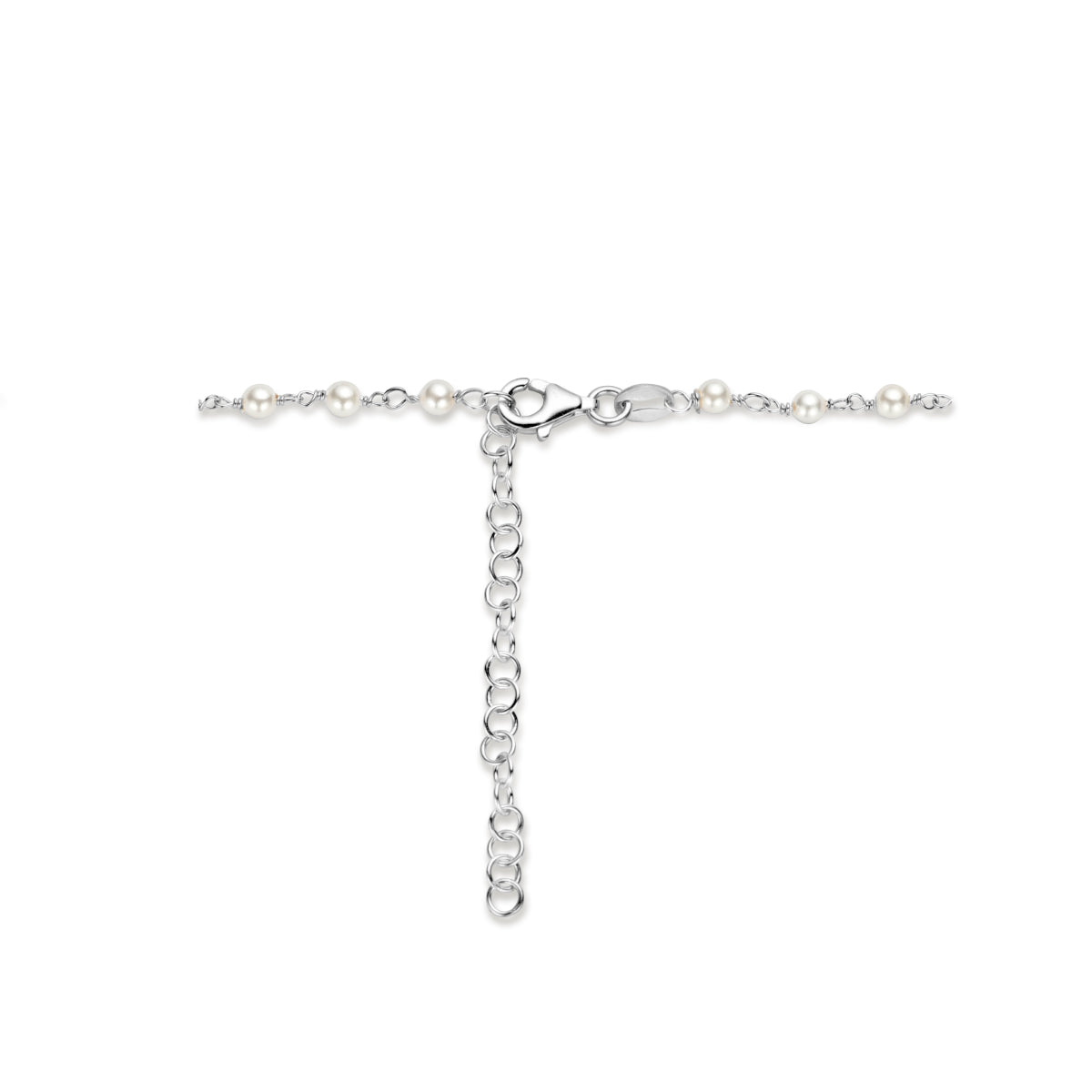 vDam Ketting Synthparels 40cm + 5 Cm Zilver Gerhodineerd 1336023  40cm