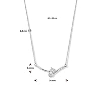 vDam Ketting Tussenstuk Zirkonia 42cm - 45 Cm Zilver Gerhodineerd 1335302  42cm
