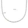 vDam Ketting Valkenoog 2,6 Mm 40cm + 4 Cm Zilver Gerhodineerd 1336232  40cm
