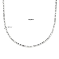 vDam Ketting Valkenoog 2,6 Mm 40cm + 4 Cm Zilver Gerhodineerd 1336232  40cm