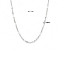 vDam Ketting Valkenoog Met Tussenstuk 2,4 Mm 40cm + 4 Cm Zilver Gerhodineerd 1334838  40cm