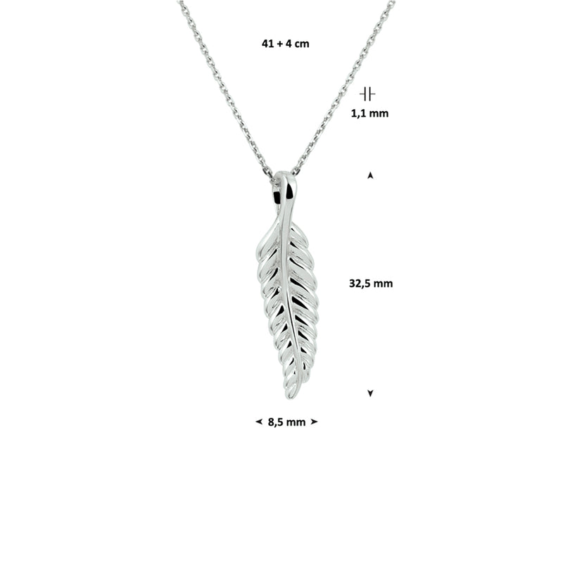 vDam Ketting Veer 41cm + 4 Cm Zilver Gerhodineerd 1328345  41cm