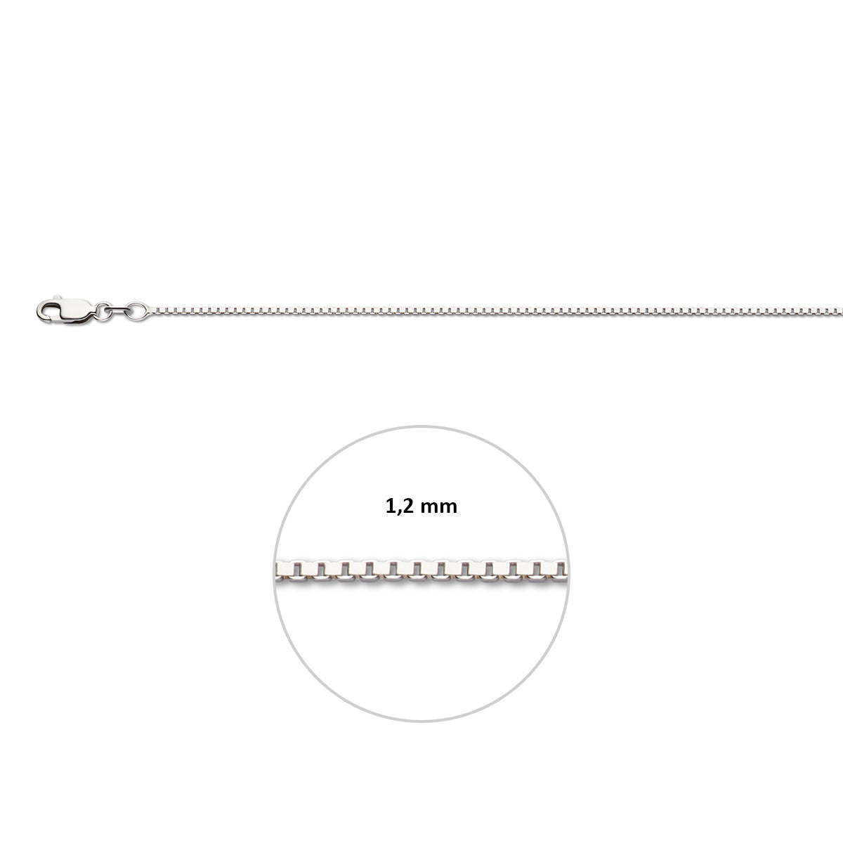 vDam Ketting Venetiaans 1,3 Mm Zilver Gerhodineerd 1340349  55cm