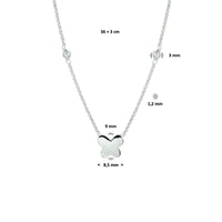 vDam Ketting Vlinder 1,2 Mm 36cm + 3 Cm Zilver Gerhodineerd 1329647  36cm