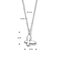 vDam Ketting Vlinder 42cm + 3 Cm Zilver Gerhodineerd 1336298  42cm