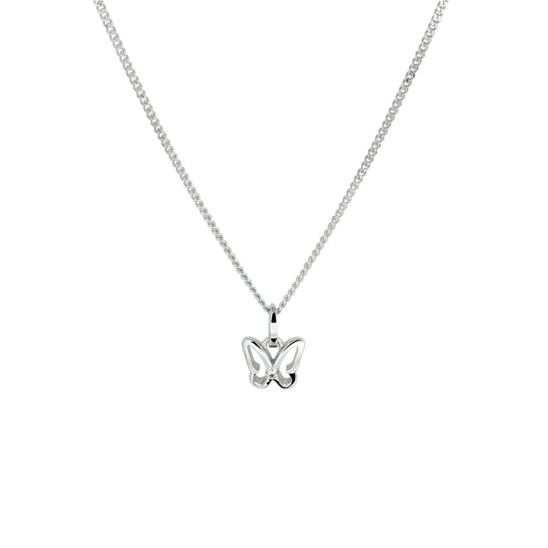 vDam Ketting Vlinder Zirkonia 36 + 4 Cm Zilver Gerhodineerd 1329934