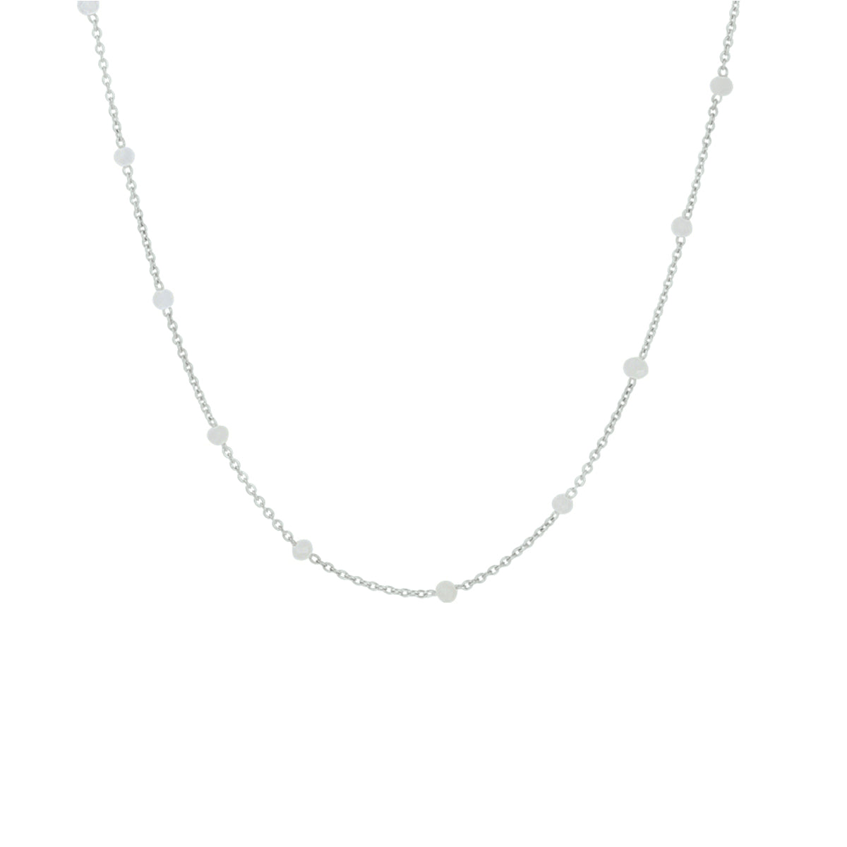 vDam Ketting Wit Maansteen 40 - 42 - 44 Cm Zilver Gerhodineerd 1331374